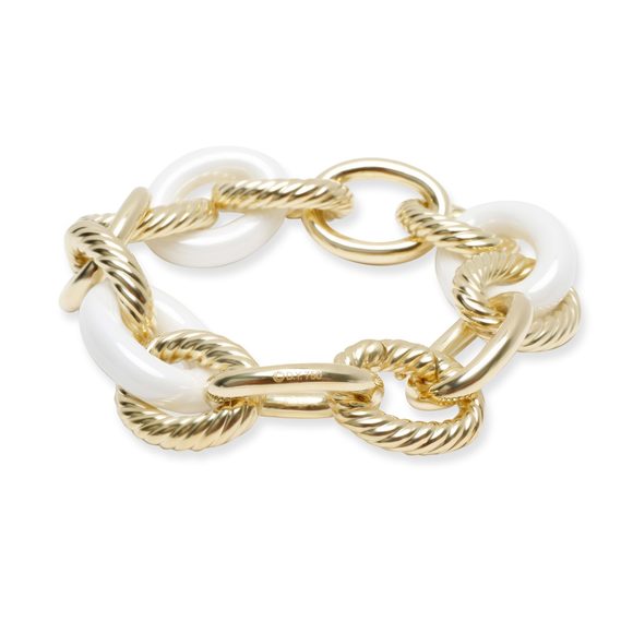 David Yurman Ceramic Extra Large Oval Link Chain Bracelet in 18K Yellow Gold - Picture 3 of 3
